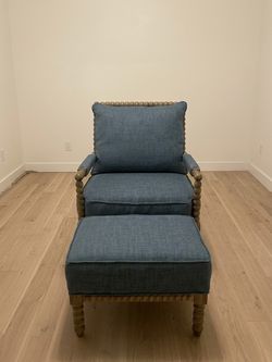 Wood Chair and Ottoman