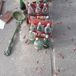 Old coca cola, mr pibb bottles