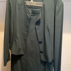 Green Business Skirt And Over Jacket