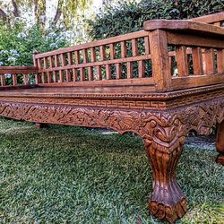 Mid 19th century hand carved Chinese bench