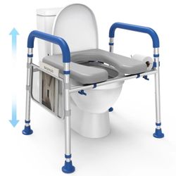 FSA or HSA Eligible Toilet Seat Risers for Seniors, Padded Raised Toilet Seat