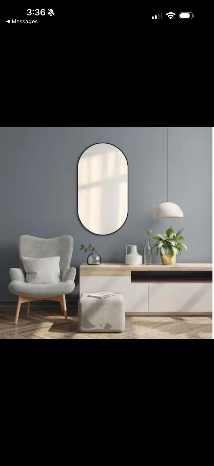 Glacier Bay 18 in. W x 30 in. H Oval Shape Aluminum Framed Wall Mirror in Black