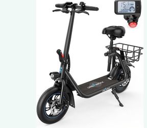 Electric Scooter with Seat for Adults with Basket