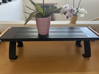 Decorative shelf - Black metal and wood