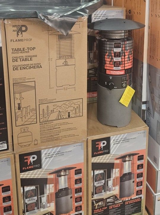 FLAMEPRO TABLE TOP PATIO HEATER WITH ADAPTER HOSE TWO-TONE