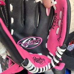 Pink & Black Kids Baseball Glove 9 Inch