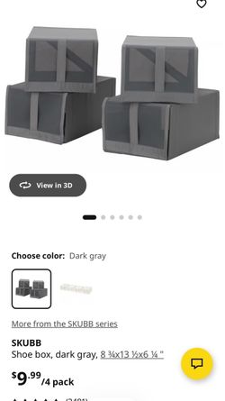 IKEA SKUBB Shoe Boxes Dark Gray 4-Pack