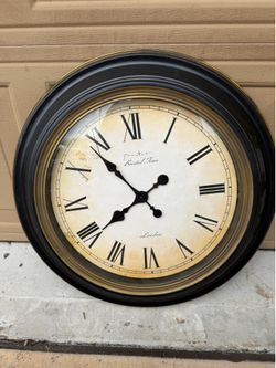 Large Bristol Time London Wall Clock – Roman Numerals – Distressed Antique Finish