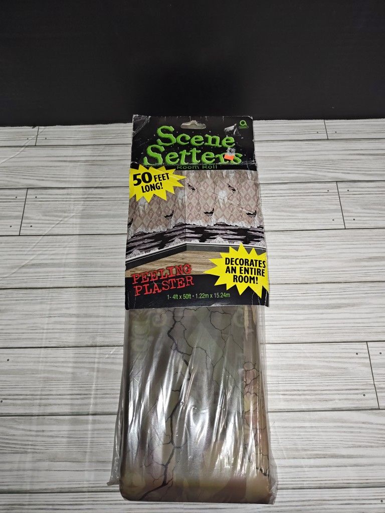 Scene Setter Backdrop Halloween Haunted Peeling Plaster 50 ft Room Roll