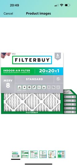 FILTERBUY 20x20x1 Merv 8