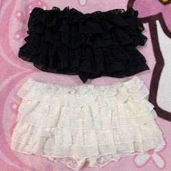 Black & White Bloomer Shorts Bundle - Size: S
