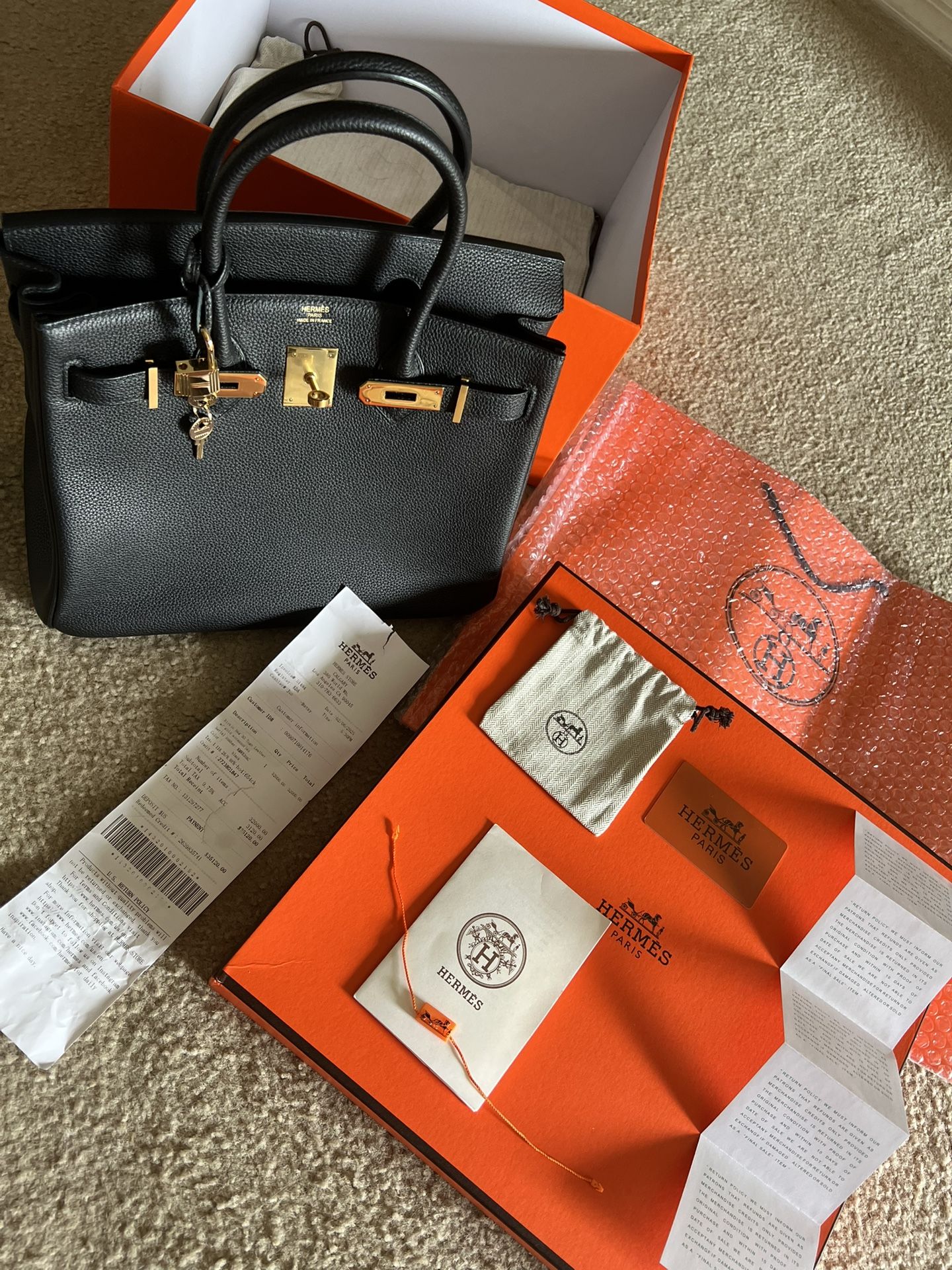 Birkin Bag 30 Black Togo!
