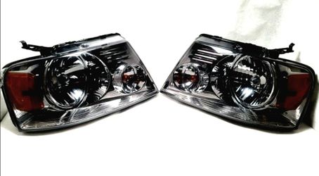Headlights For 04-08 Ford F150 Lincoln Mark LT smoked