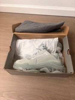 Balenciaga Triple S Clear Sole Sneakers - Size EU 42 / US 9 (Light Grey)
