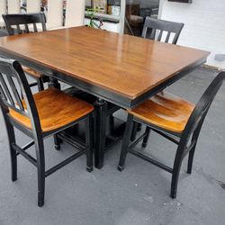Dining Table With 4 High Back Chairs