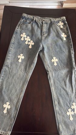 Chrome Hearts Cross Patch Denim Jeans