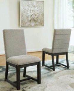 Upholstered Wooden Dinning Chairs (Read Description)