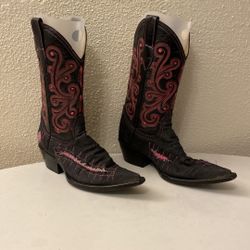 Leather & Denim Cowboy Boots Ladies size 6 