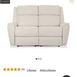Luxury White Leather Power Reclining Sofa – 650 “reduced Price”