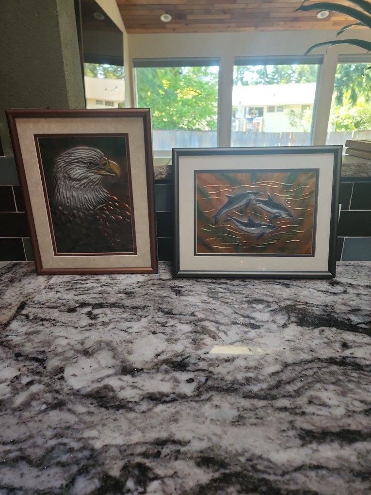 Metallic Pictures Set, Eagle & Dolphin
