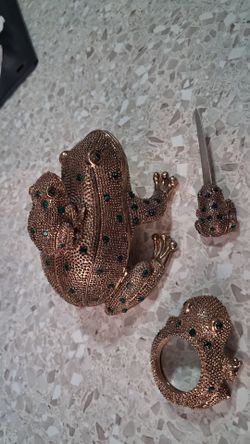 Crystal Frog Evening Clutch Set with Accessories