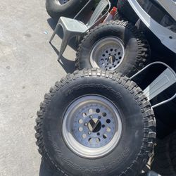 15" Aluminum (Mag) Wheels with tires and spacers