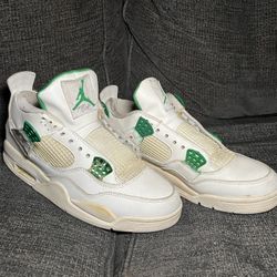 Mens Nike Air Jordan 4 Retro Metallic Green Shoes CT8527-113 Size Size 9.5