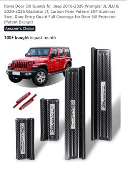 2018-2026 Jeep Wrangler JL/2020-2026 Jeep JT Stainless Steel Door Entryway Sills/ Metal Organizer
