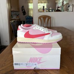 Jordan 1 Retro Low OG SP Travis Scott Sail Tropical Pink Size 9.5