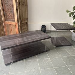 Modern Contemporary Coffee Table End Table Set Acrylic Accent 