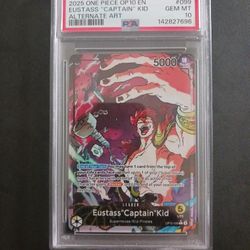 One Piece Card Game TCG Eustass"Captain"Kid OP10-099 Alt Art L PSA 10