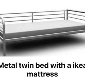 Metal daybed twin size with wooden sleeves