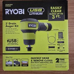 Ryobi 3ft Drain Auger Kit