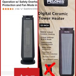 Pelonis 23 Inch Tower Heater ***No Controller***