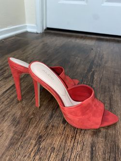 red aldo heels