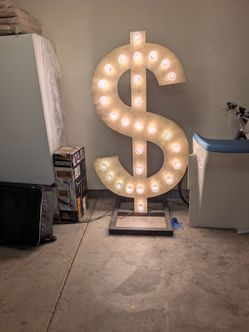 6 ft tall money sign, all light work
