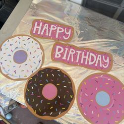 Happy Birthday Wall Signs Donuts