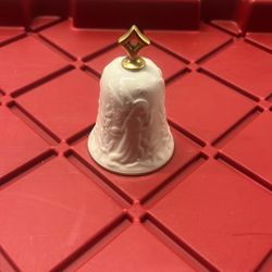 Vintage Lenox 1985 Porcelain Bell Angel Relief Gold Trim Ivory USA Collector