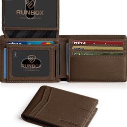 Brandnew Wallet for Men Slim Rfid Leather 2 ID Window With Gift Box