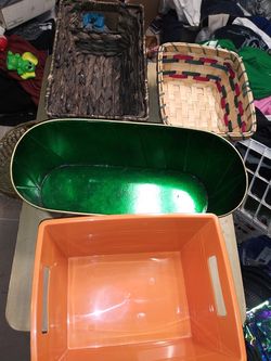 4 decorative household baskets