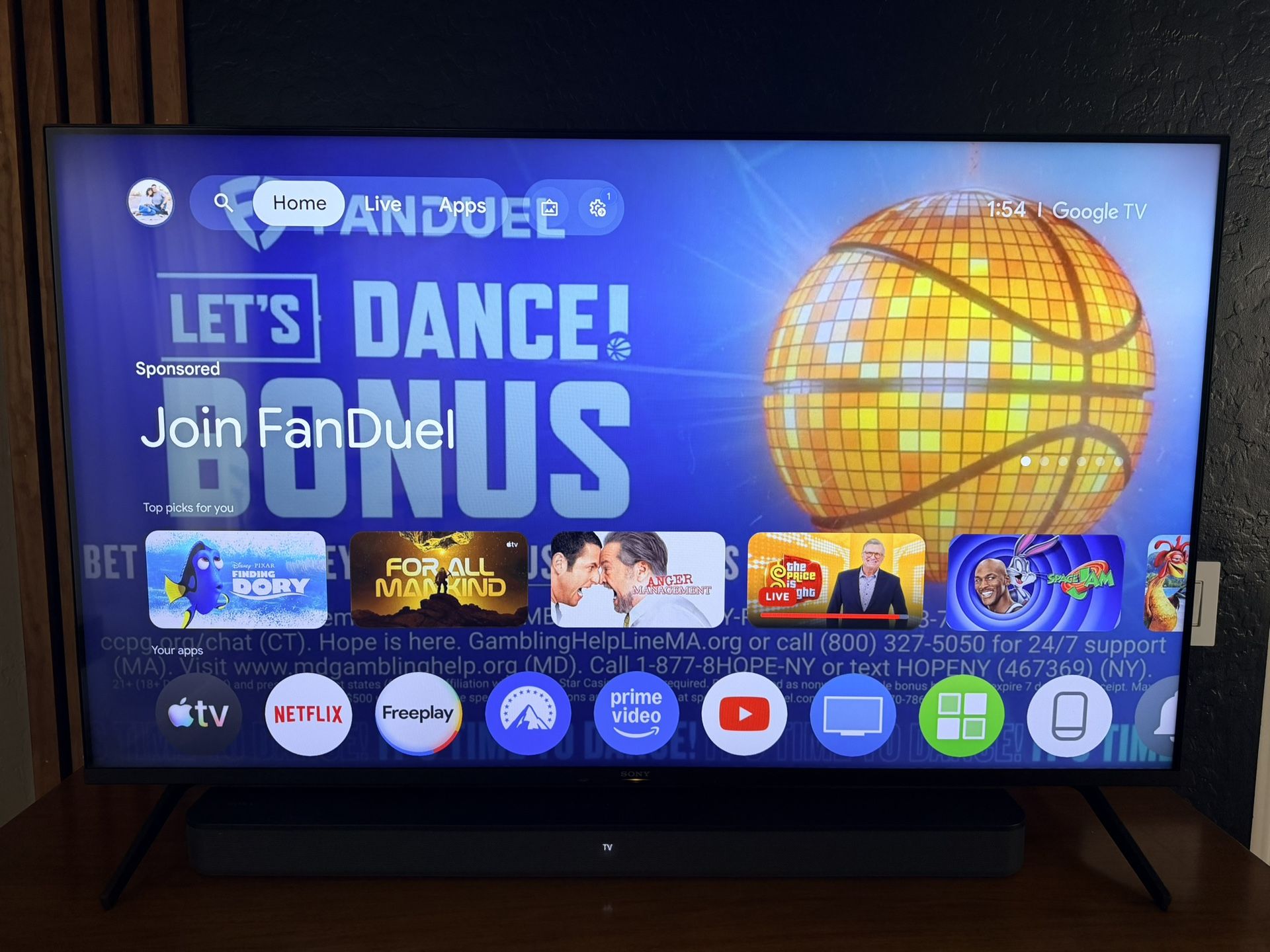 Sony Bravia 55” Google TV with Sound Bar/Sub