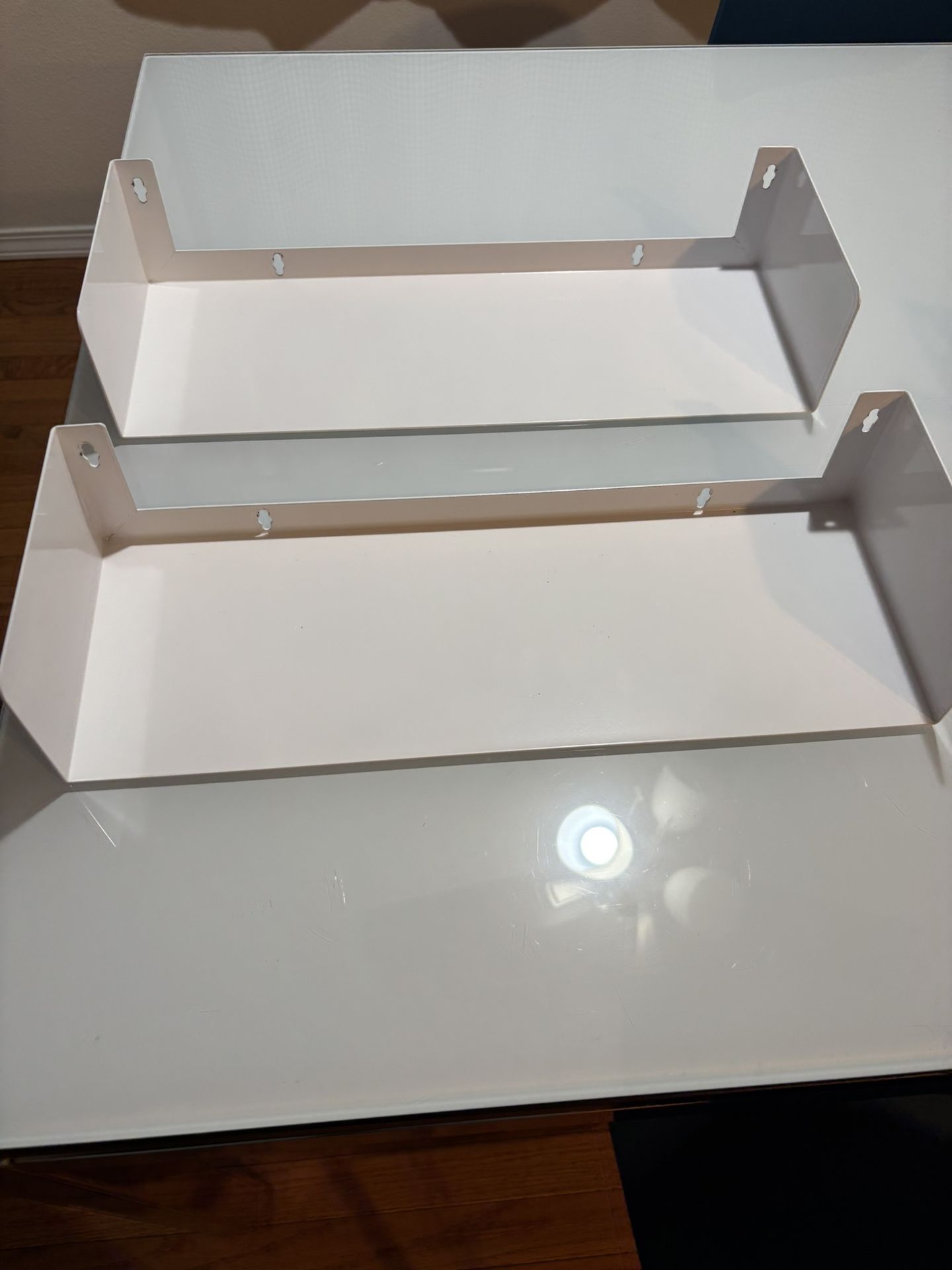 White Metal Floating Shelves