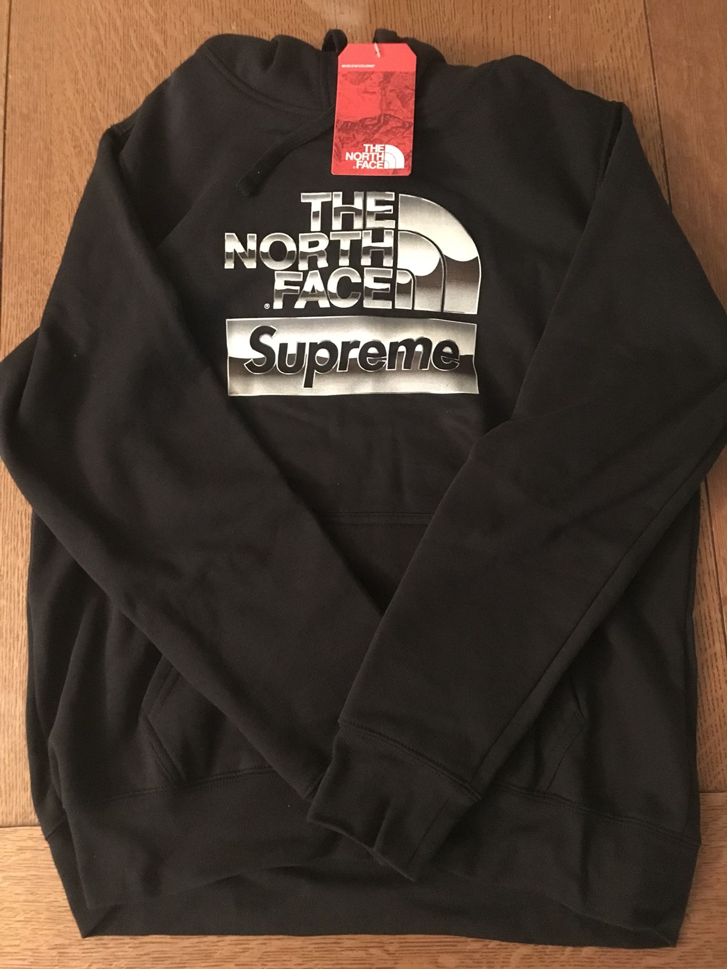 Supreme/The North Face Metallic Logo Hoodie (box logo)