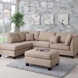 Brand New Sectional Sofa Couch With Ottoman