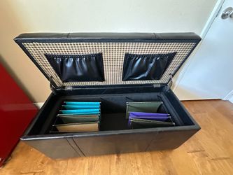 Unique Ottoman with Hidden Filing Cabinet