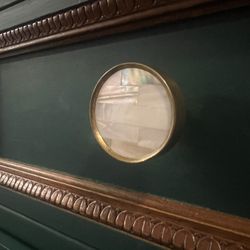 Green Dresser With Wood Block Top 