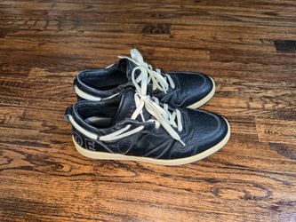 RHUDE Rhecess Low Black/Vintage Italian Leather Sneakers Size 10