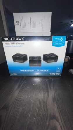 NETGEAR Nighthawk Dual-Band WiFi 6 Mesh System Router + 2 Satellites 