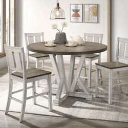 5 PCS Calenzano Collection Counter Height Table set Now On Sale 798.00 Free Delivery 🚚 