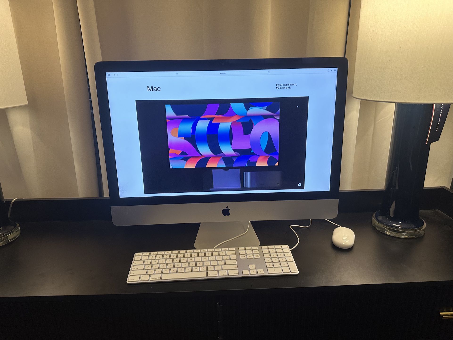 2019 Apple iMac 27-inch 5k Retina Display 32gb Ram 3ghz Intel Core i5 Processor 500gb Storage. macOS sequoia. Wired Keyboard And Mouse. Works Great